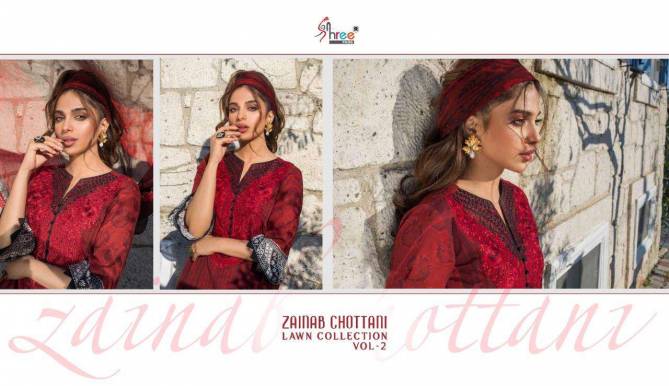 Shree Zainab  Pure LawnCotton Print With EXCLUSIVE Embrodery Work Letest Fancy  Chottani Lawn Collection 2 Pure Lawn Cotton Pakistani Suits